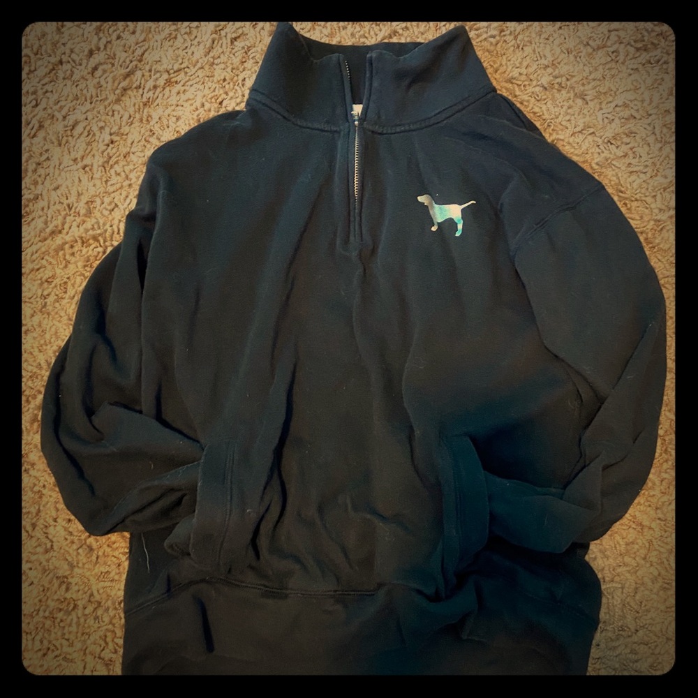 PINK VS 3/4 ZIP SWEATSHIRT